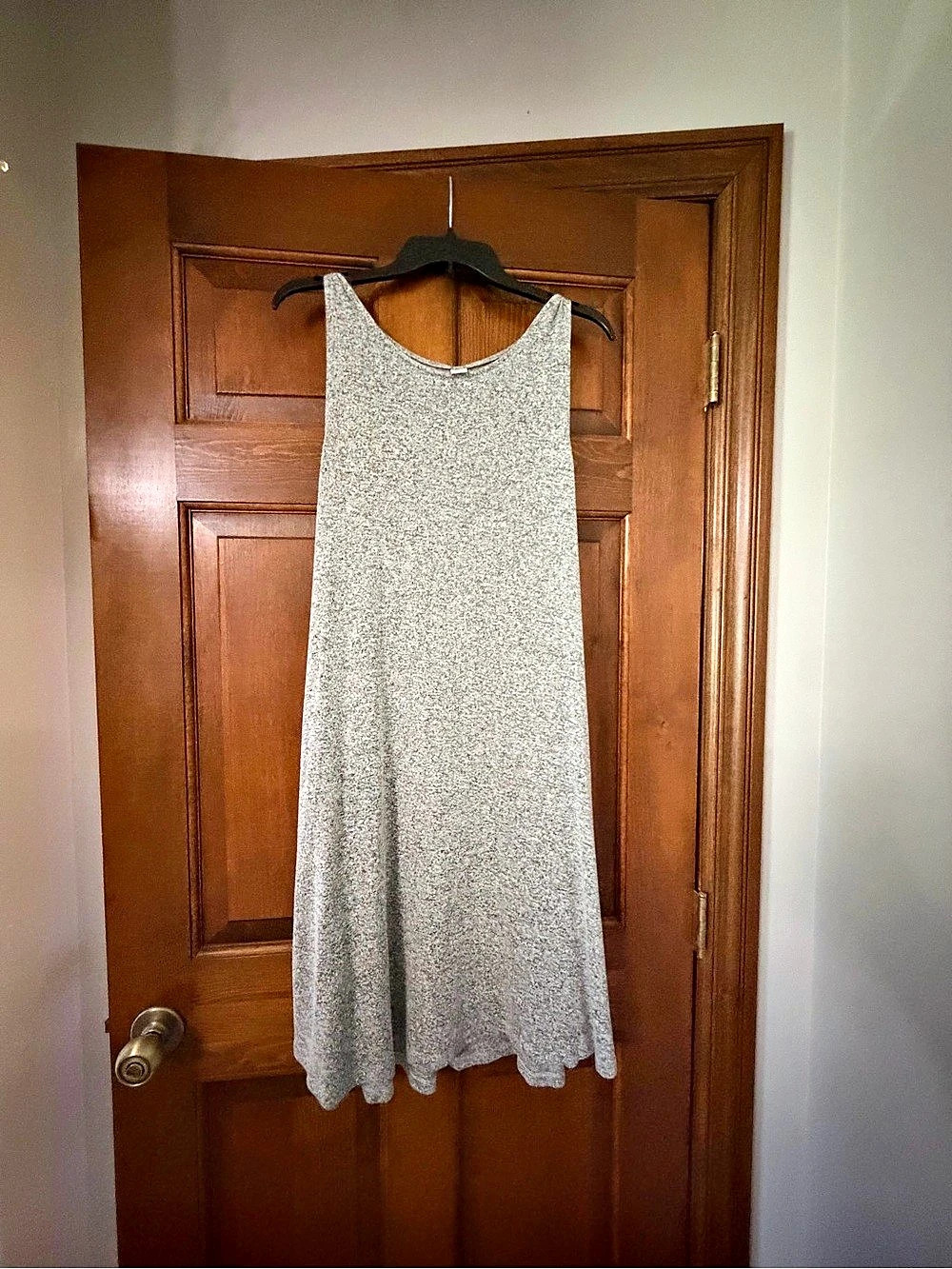 Old Navy Sleeveless Slub-Knit Swing Dress Gray XL